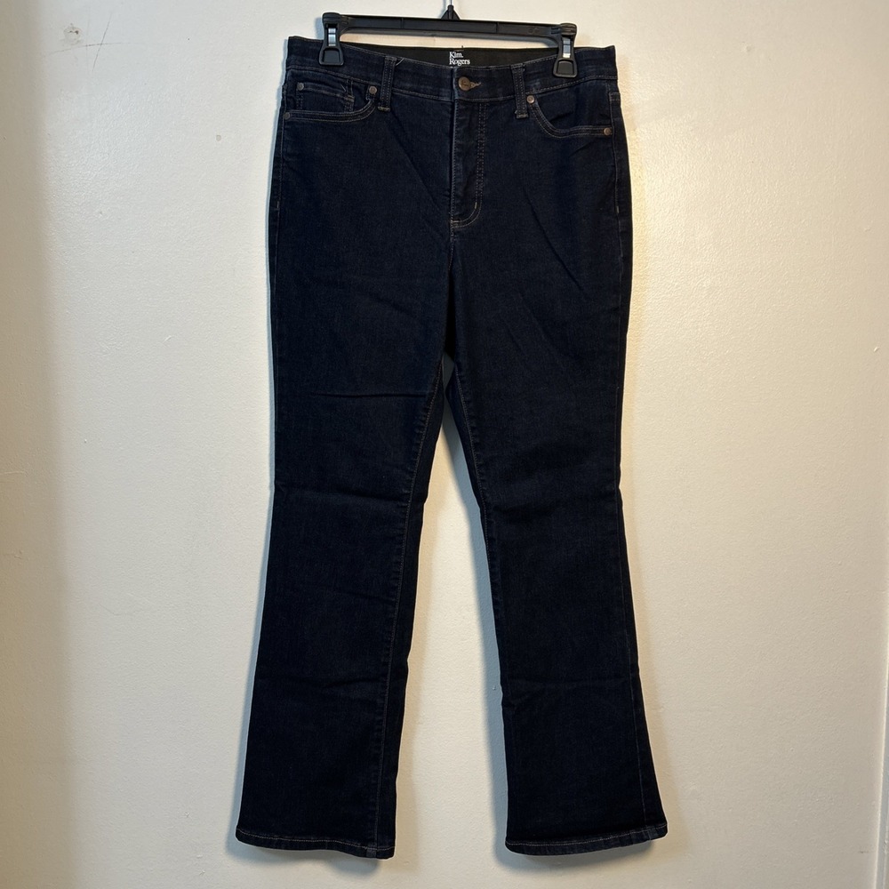 Kim Rogers Women 8 Short Straight Leg Dark Wash Jeans Cotton Stretch Denim 6325 - Picture 6 of 6